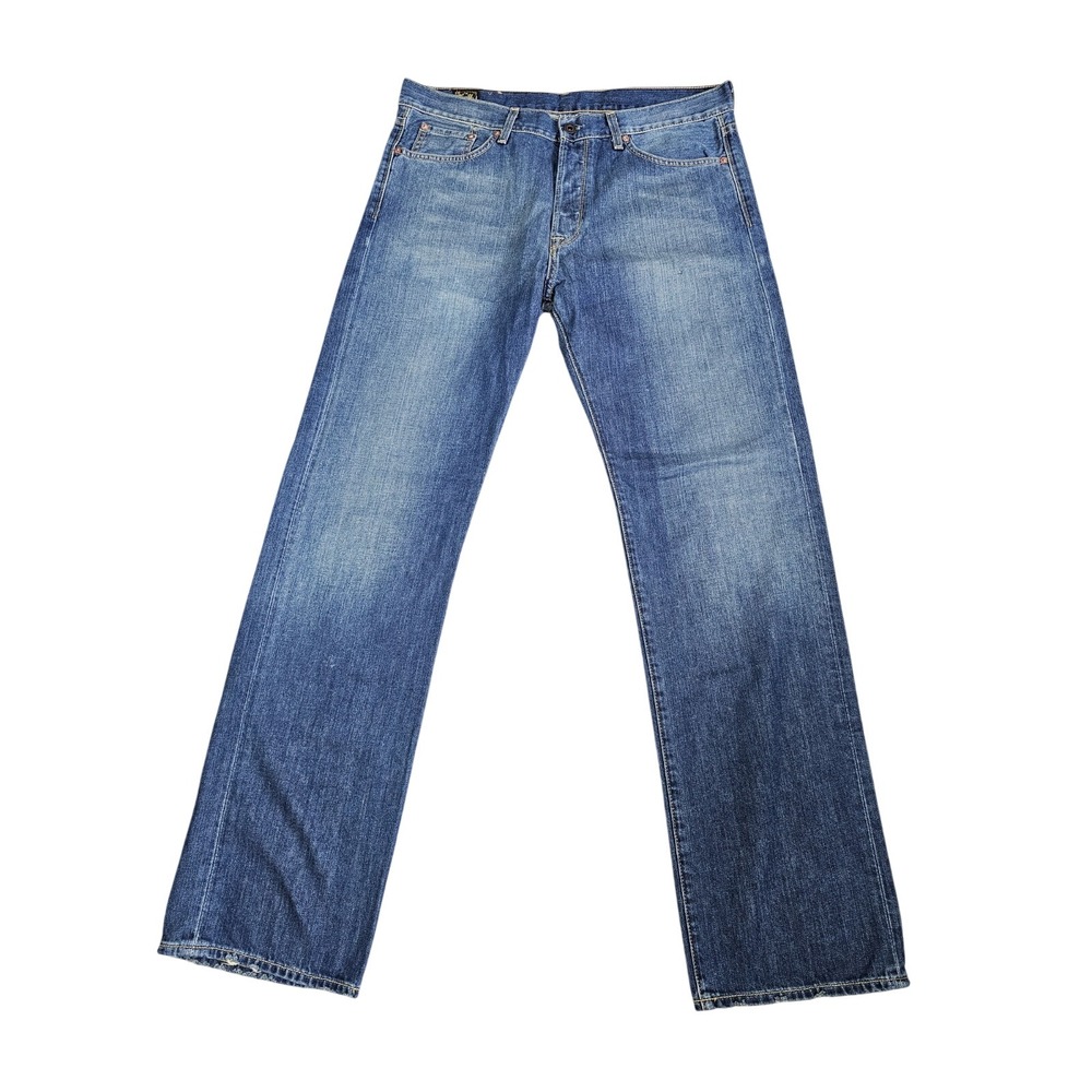 Lucky Brand McCord Jeans Mens 34x33 Blue Straight Leg Button Fly USA Indie Rodeo